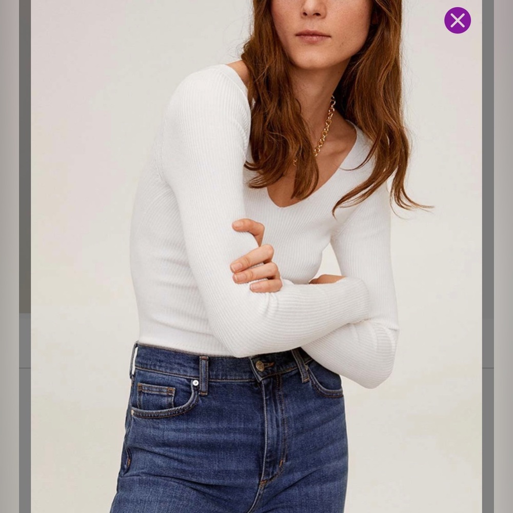 Mango white sweater/shirt